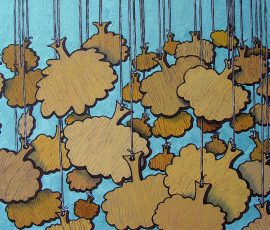 Tomorrow's forest, 2016, acrylics and oils on canvas, 50 x 30 cm Johann Boom tree painting Tomorrow's forest