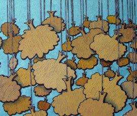 Tomorrow's forest, 2016, acrylics and oils on canvas, 50 x 30 cm Johann Boom tree painting Tomorrow's forest