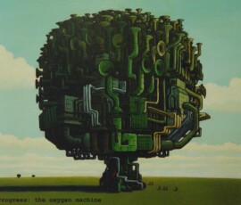 Progress - the oxygen machine, 1994, acrylics on canvas, 65 x 52 cm Johann Boom painting Progress - the oxygen machine