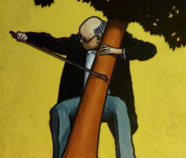 Playing trees (study), 2007, acrylics and oils on canvas, 2007. Johann Boom painting