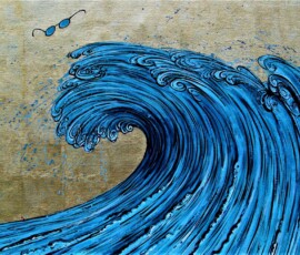 Wave, 1995, acrylics, oils and gold leaf on canvas Johann Boom painting