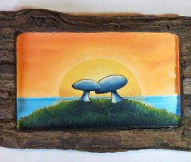 Happy ever after, 2025, oils on chestnut wood, image 28 x 17 cm Johann Boom painting Happy ever after