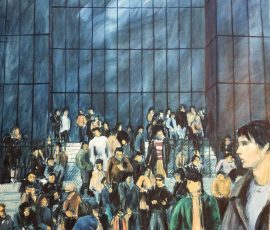 Reflections on Milan, 1985, oils on canvas, 50 x 80 cm Johann Boom painting Reflections on Milan